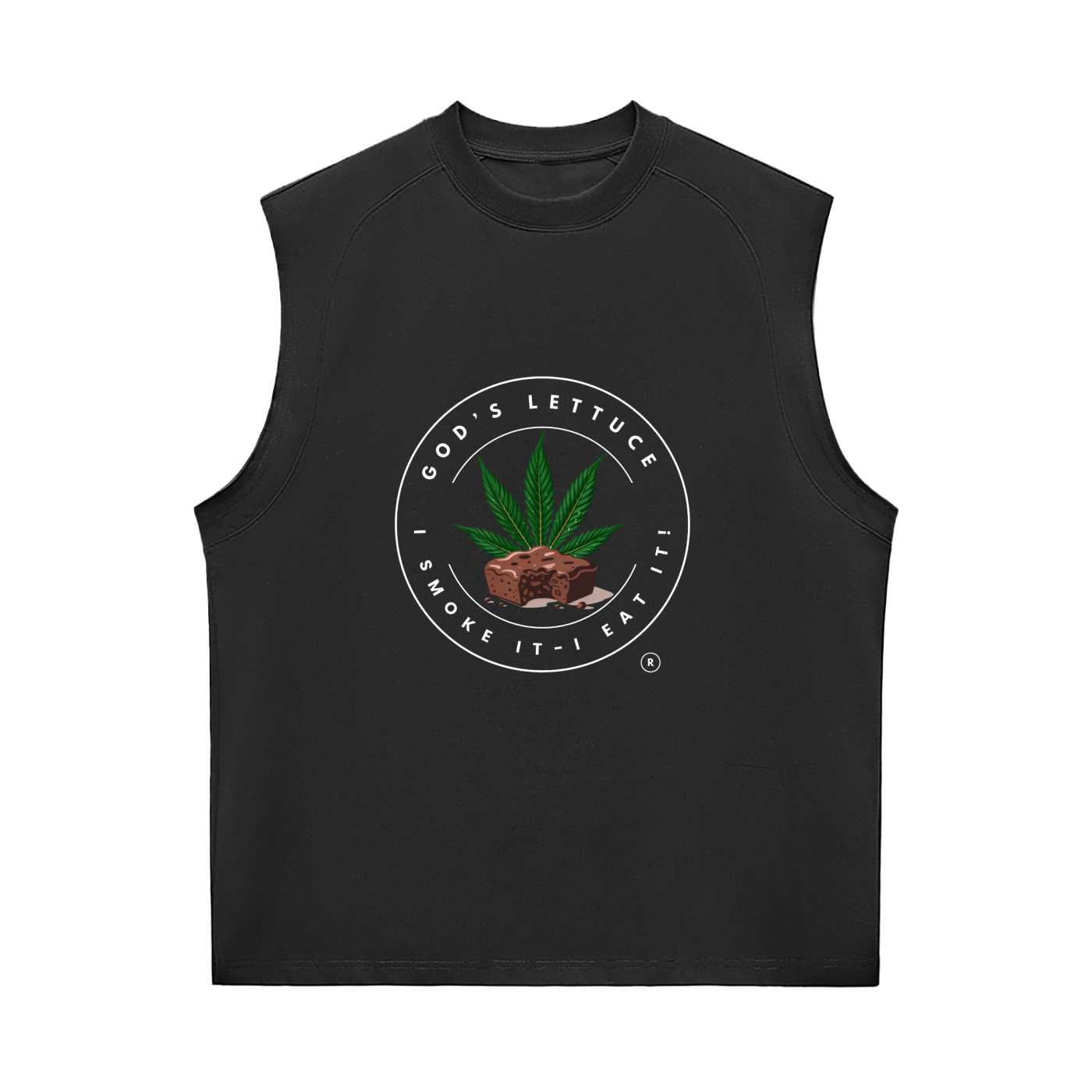 God’s Lettuce Signature Logo – Black Sorona Cooling Performance Tank (Front Print)