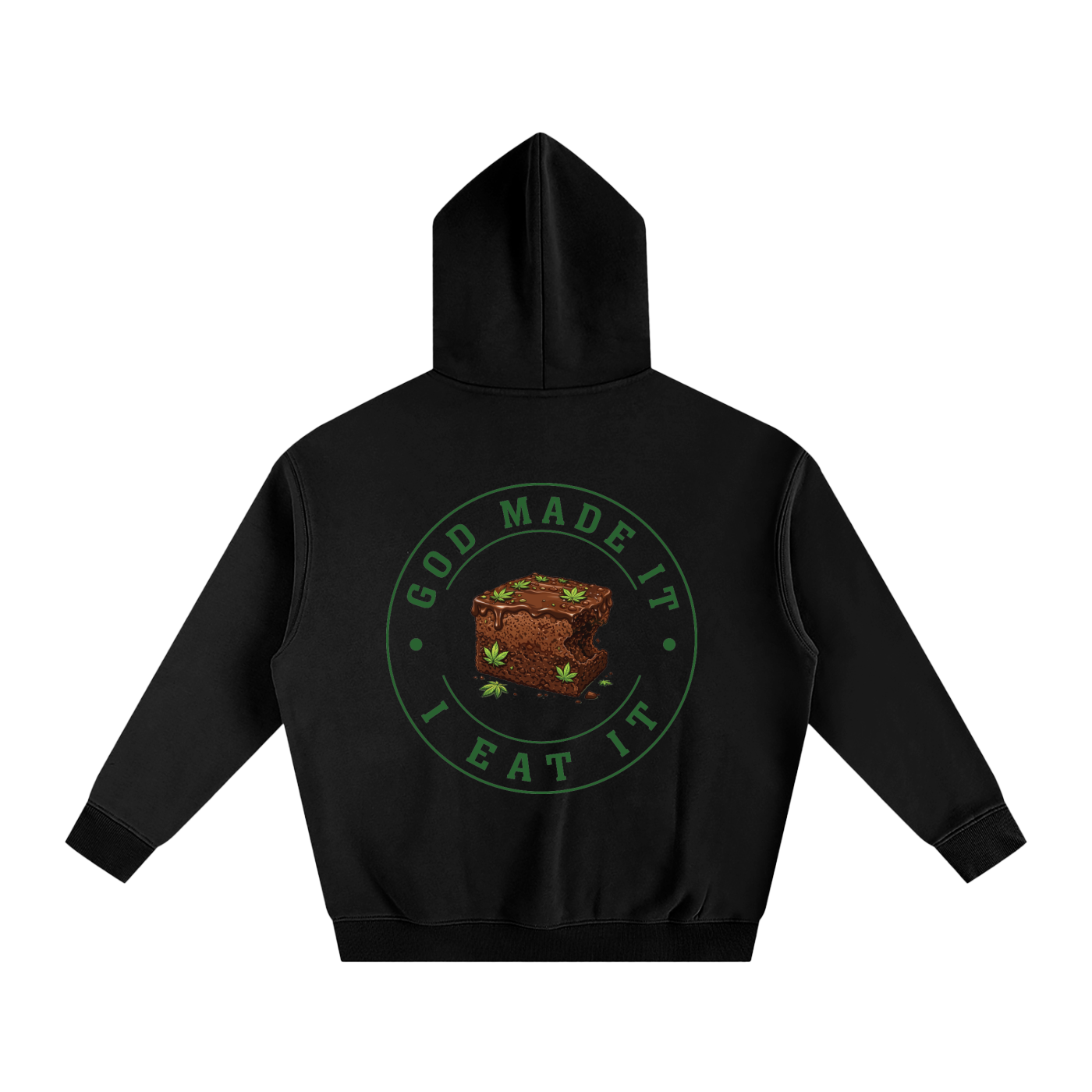 God Made It, I Eat It – Oversized Fleeced Hoodie (Rear Print)