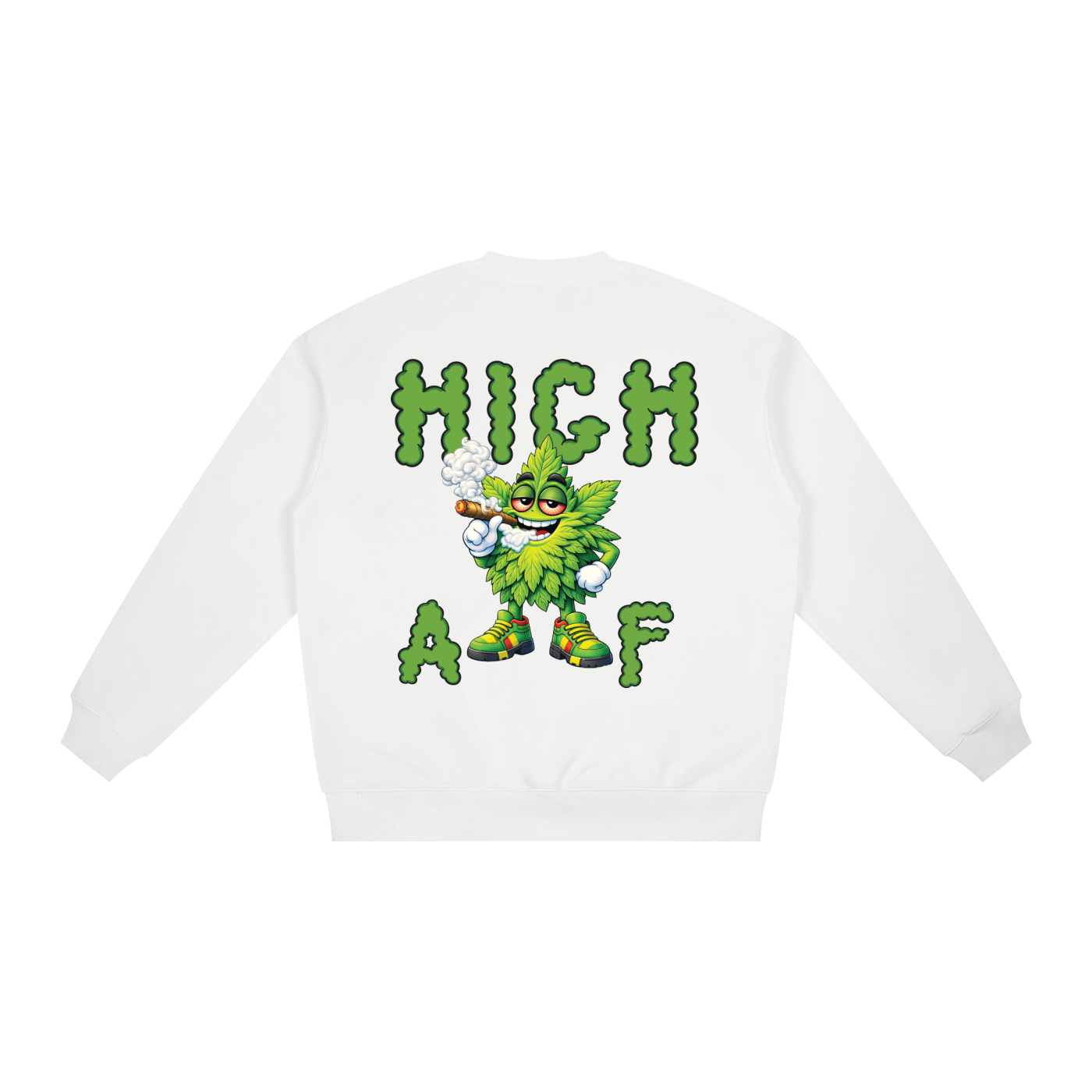 High AF Smoke – Mascot Oversized Drop Shoulder Crewneck Sweatshirt (Rear Print)