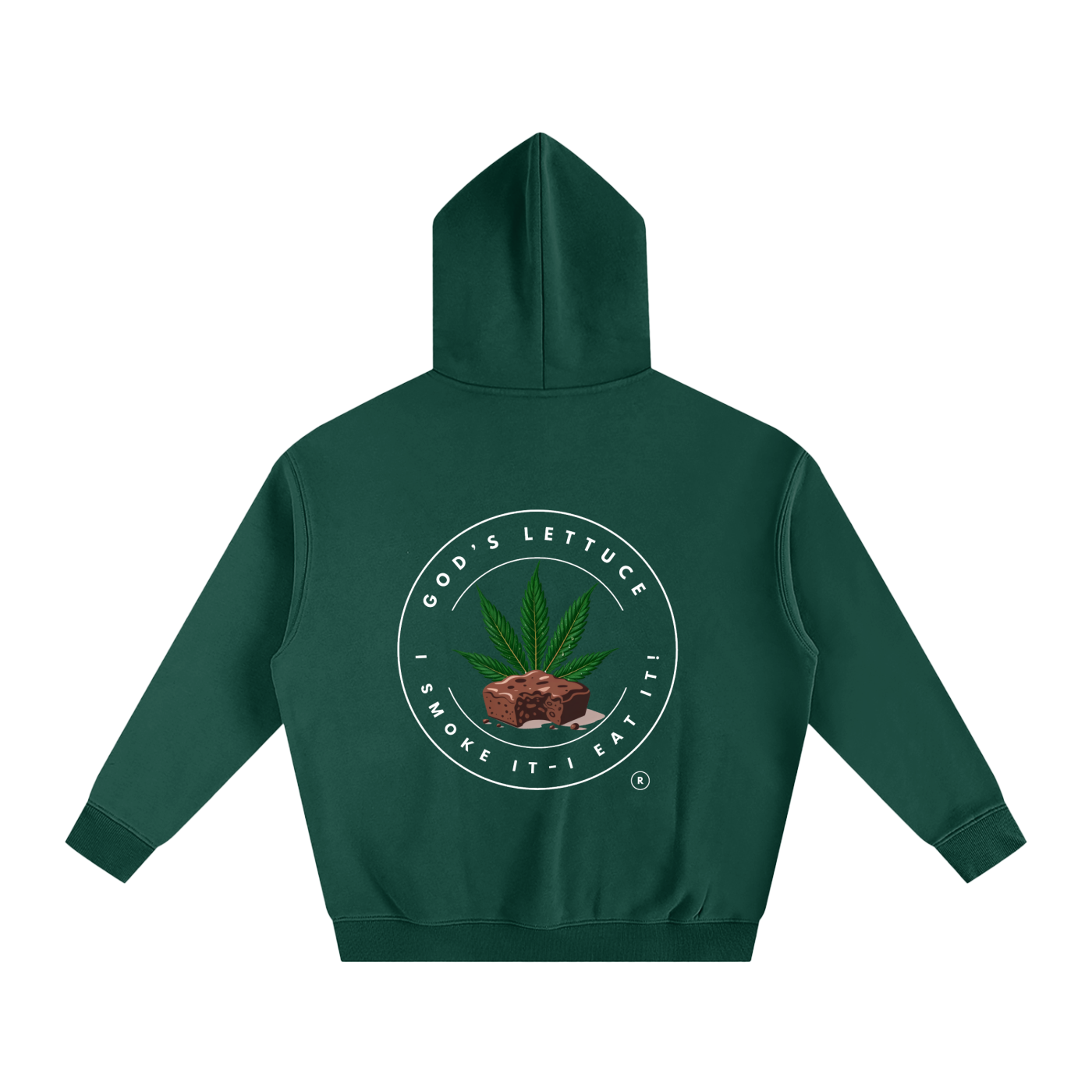 God’s Lettuce Signature Logo – Dark Colored Oversized Fleeced Hoodies (Rear Print)