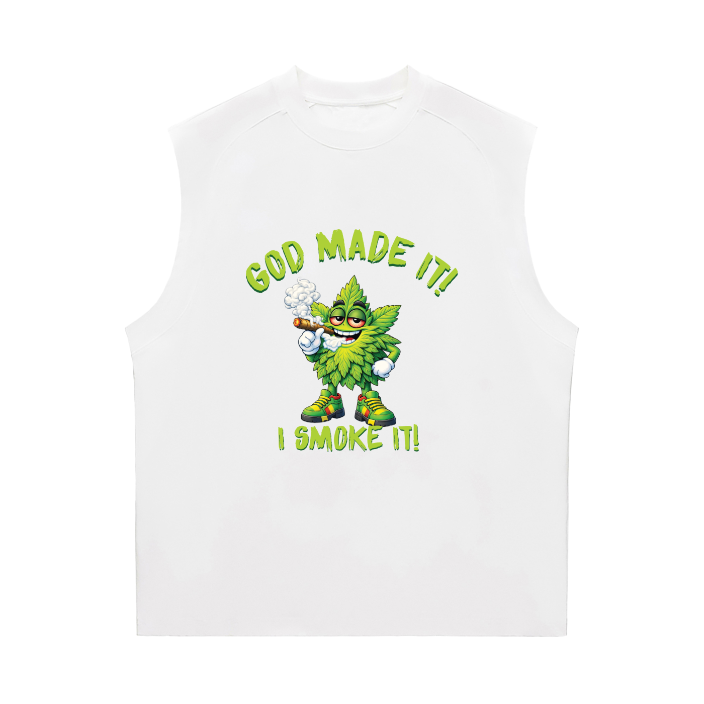 God Made It, I Smoke It – Sorona Quick-Dry Cooling Tank Top