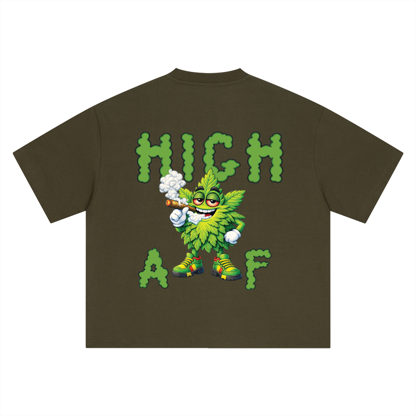 High AF Smoke – Mascot Boxy Oversized T-Shirt (Rear Print)