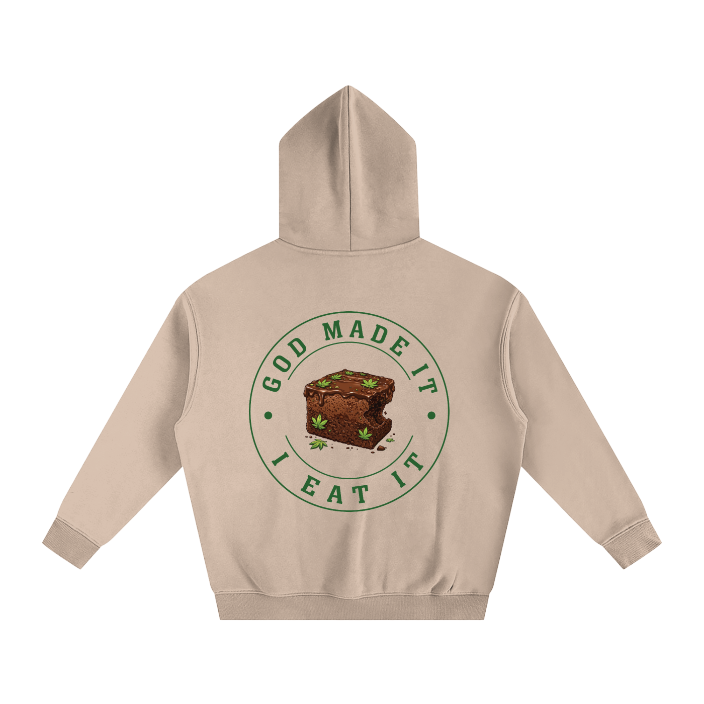 God Made It, I Eat It – Oversized Fleeced Hoodie (Rear Print)