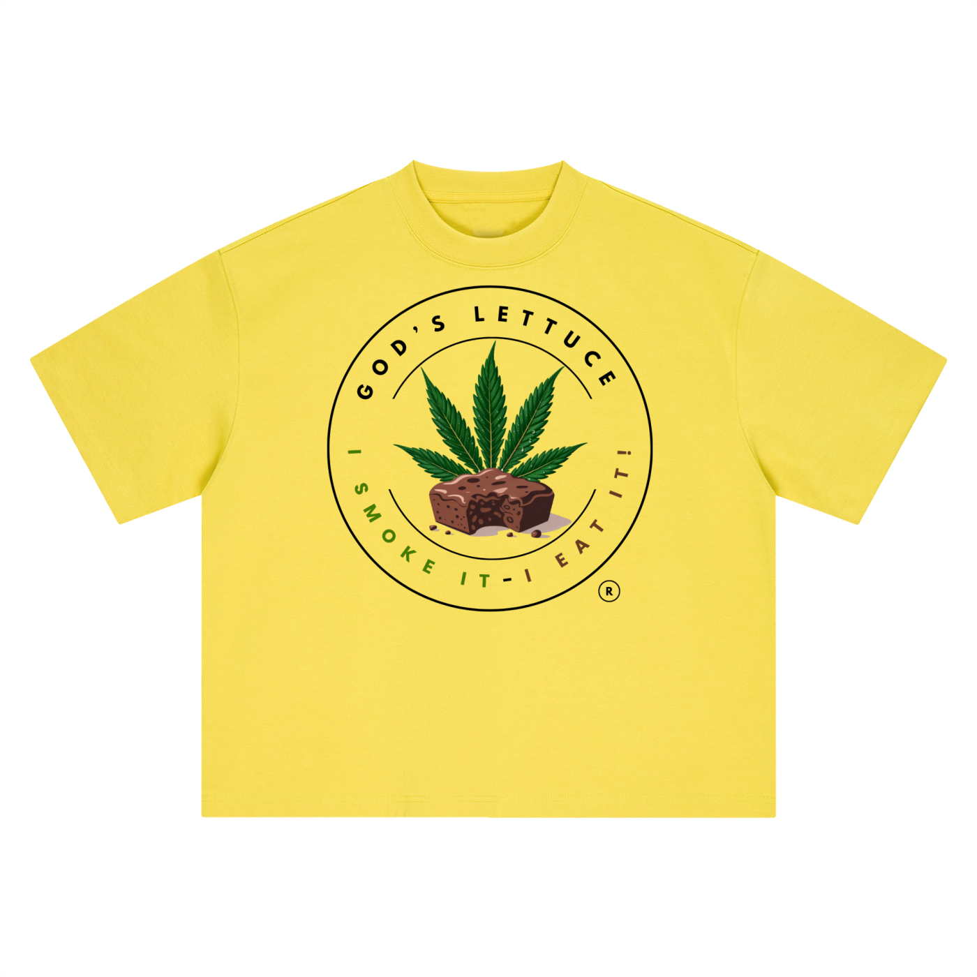 God’s Lettuce Signature Logo – Colored Logo Boxy Oversized T-Shirt (Front Print)