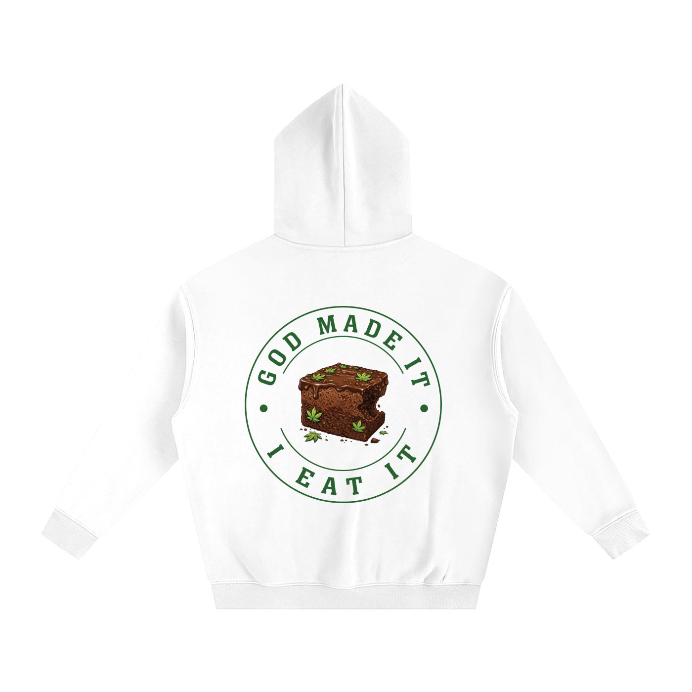 God Made It, I Eat It – Oversized Fleeced Hoodie (Rear Print)