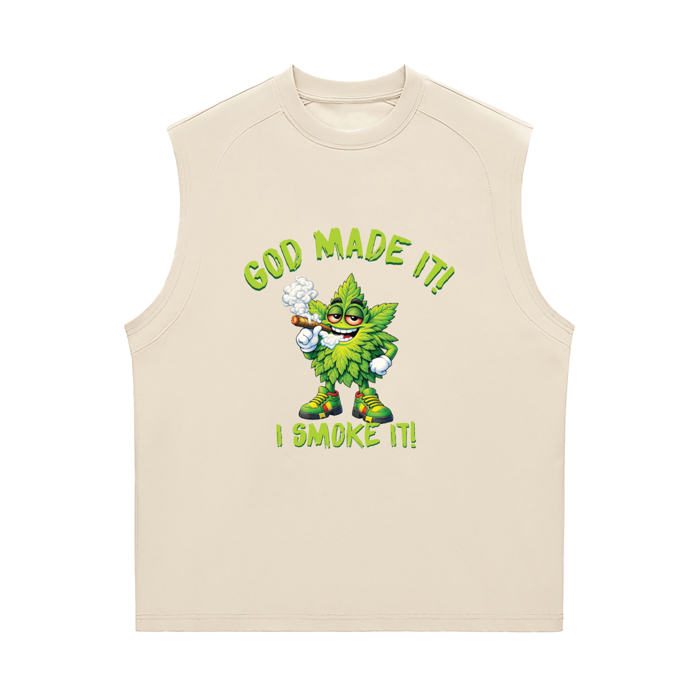 God Made It, I Smoke It – Sorona Quick-Dry Cooling Tank Top