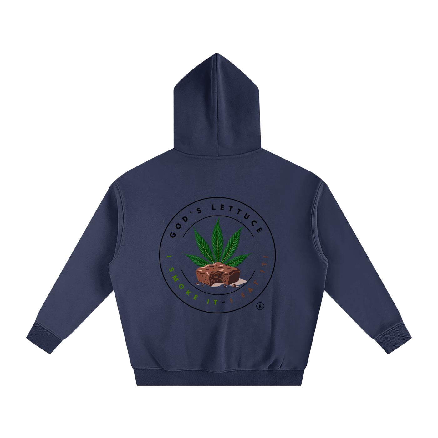 God’s Lettuce Signature Logo – Light Colored Oversized Fleeced Hoodie (Rear Print)