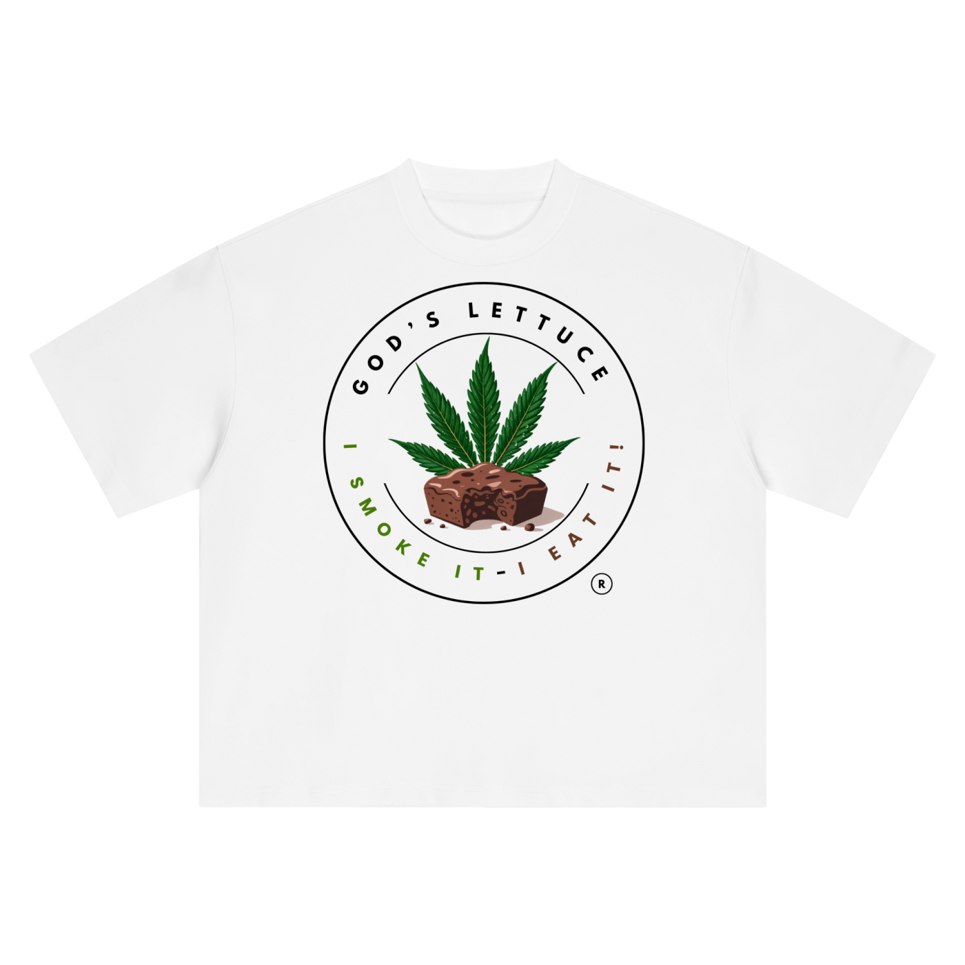 God’s Lettuce Signature Logo – Colored Logo Boxy Oversized T-Shirt (Front Print)