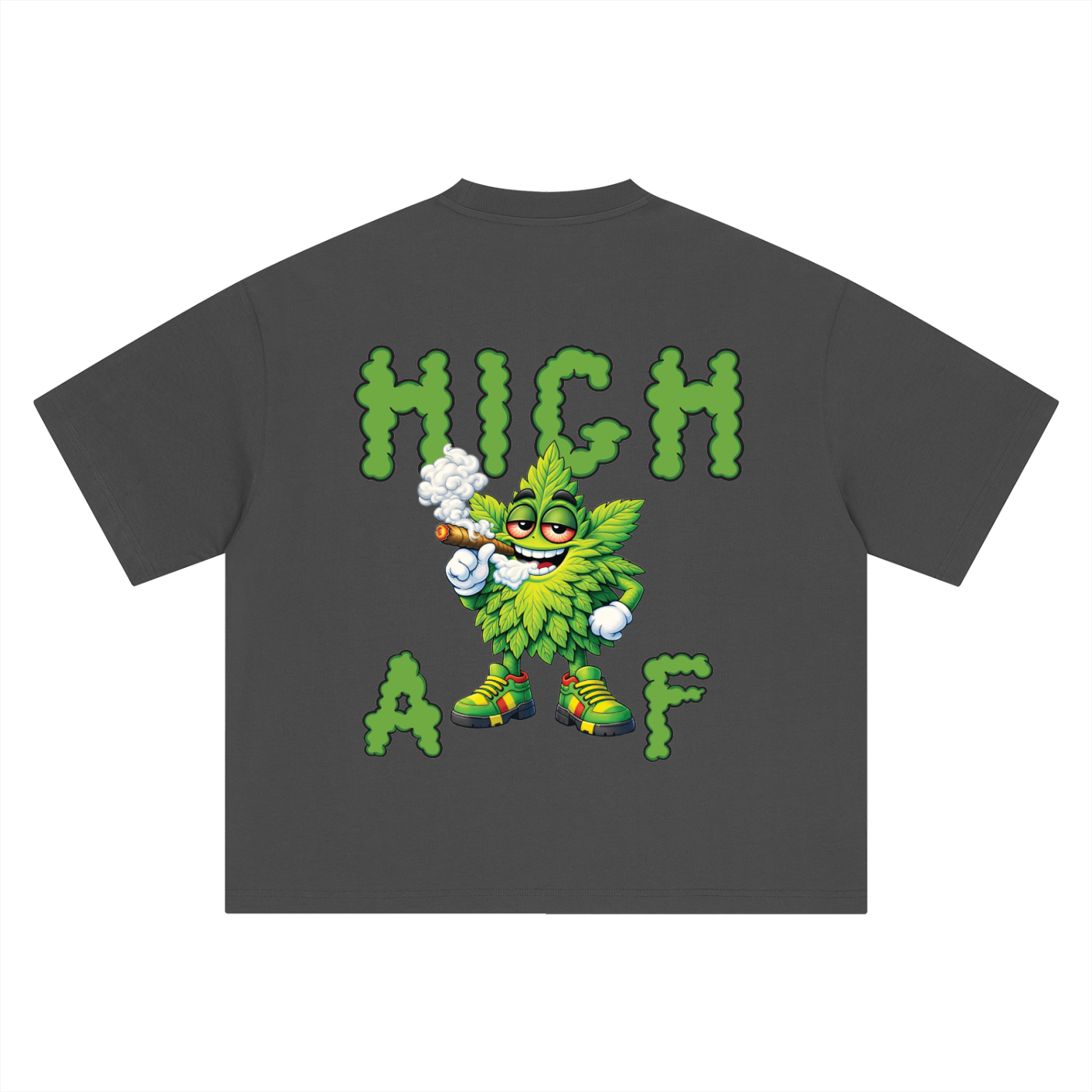 High AF Smoke – Mascot Boxy Oversized T-Shirt (Rear Print)