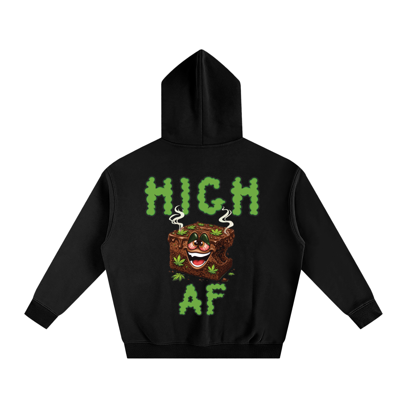 High AF Brownie – Oversized Fleeced Hoodie (Rear Print)