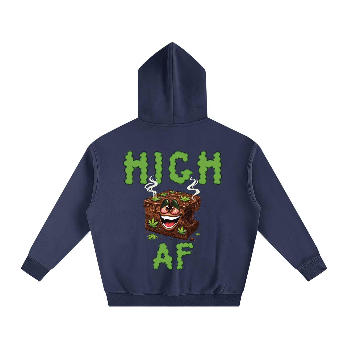 High AF Brownie – Oversized Fleeced Hoodie (Rear Print)