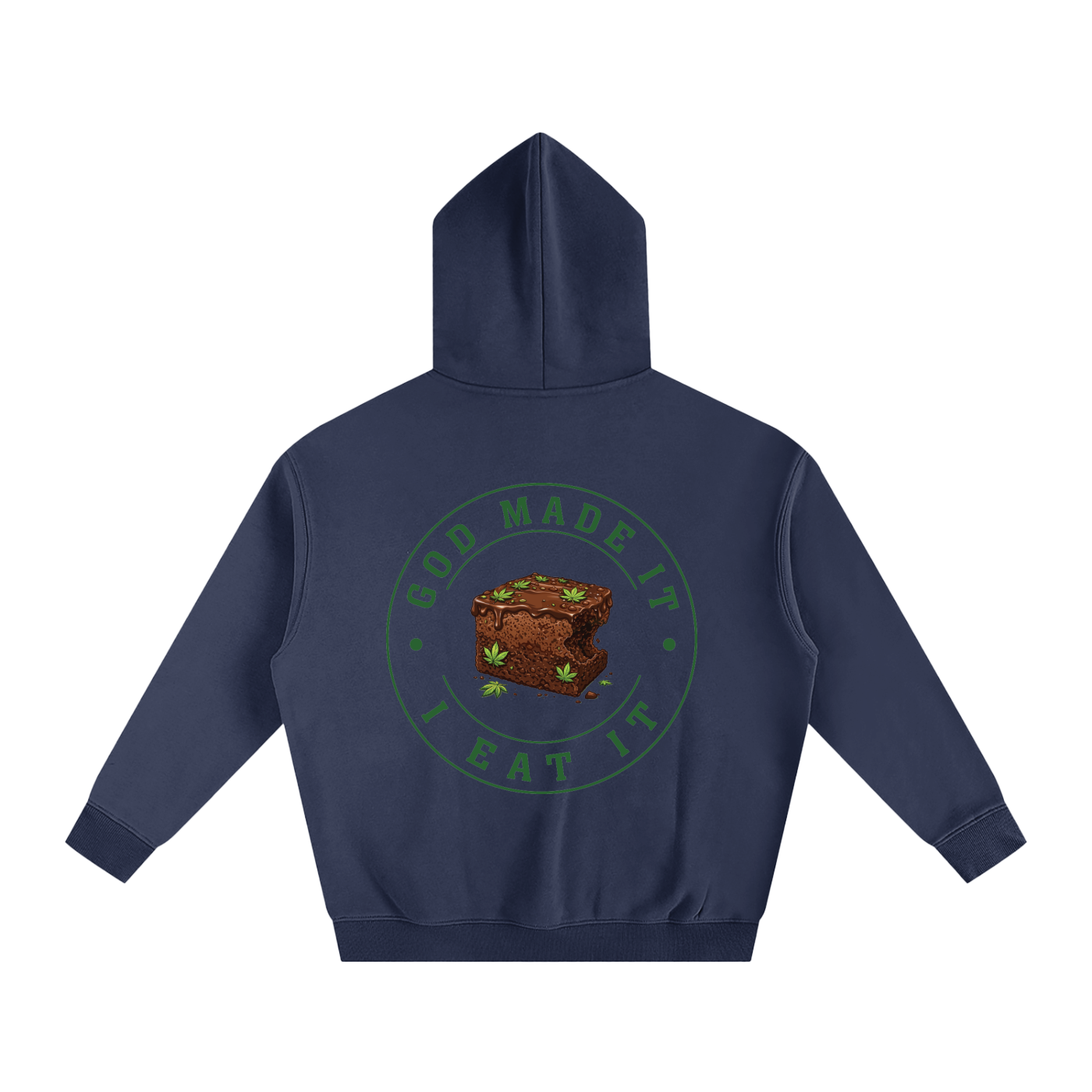 God Made It, I Eat It – Oversized Fleeced Hoodie (Rear Print)
