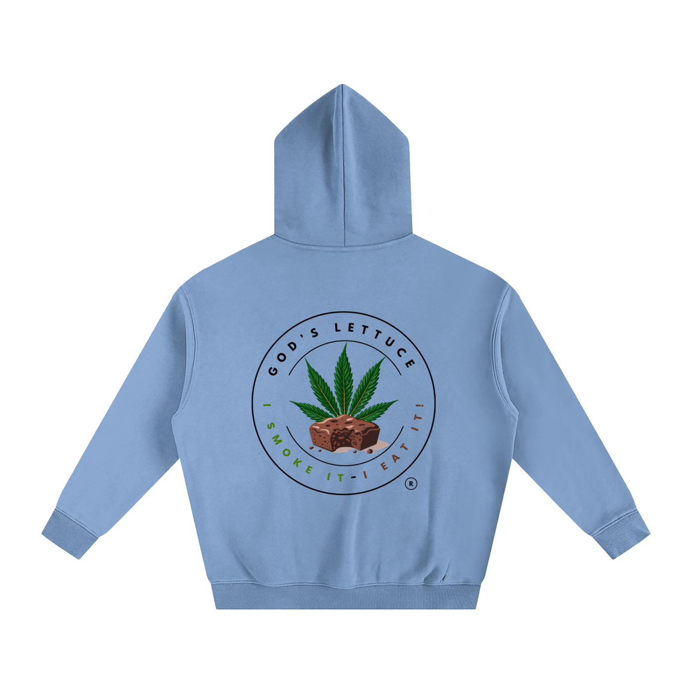 God’s Lettuce Signature Logo – Light Colored Oversized Fleeced Hoodie (Rear Print)