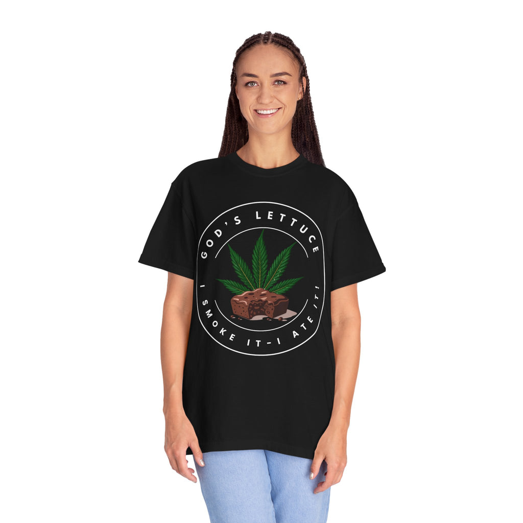 T-Shirt — "God's Lettuce" Cannabis Brownie Graphic Tee