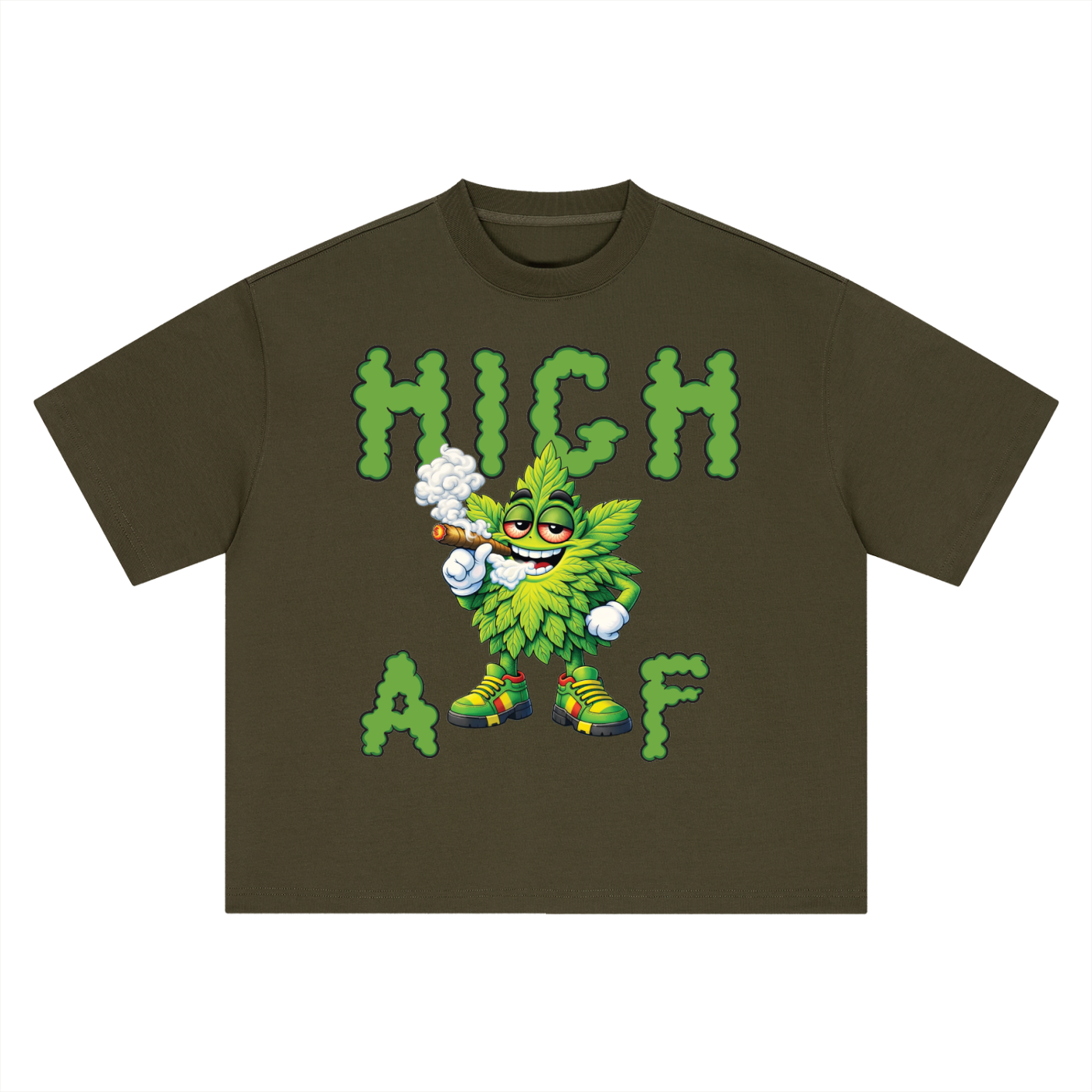 High AF Smoke – Mascot Boxy Oversized T-Shirt (Front Print)