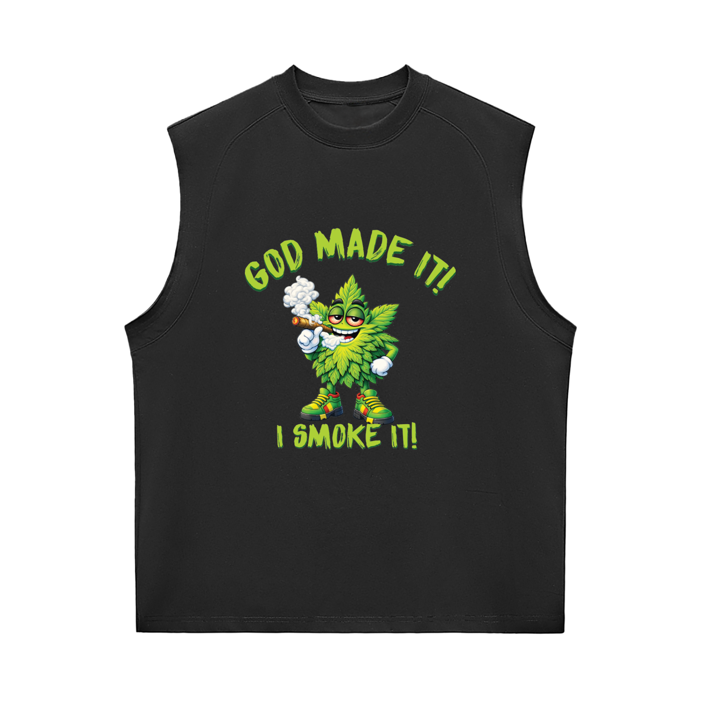 God Made It, I Smoke It – Sorona Quick-Dry Cooling Tank Top