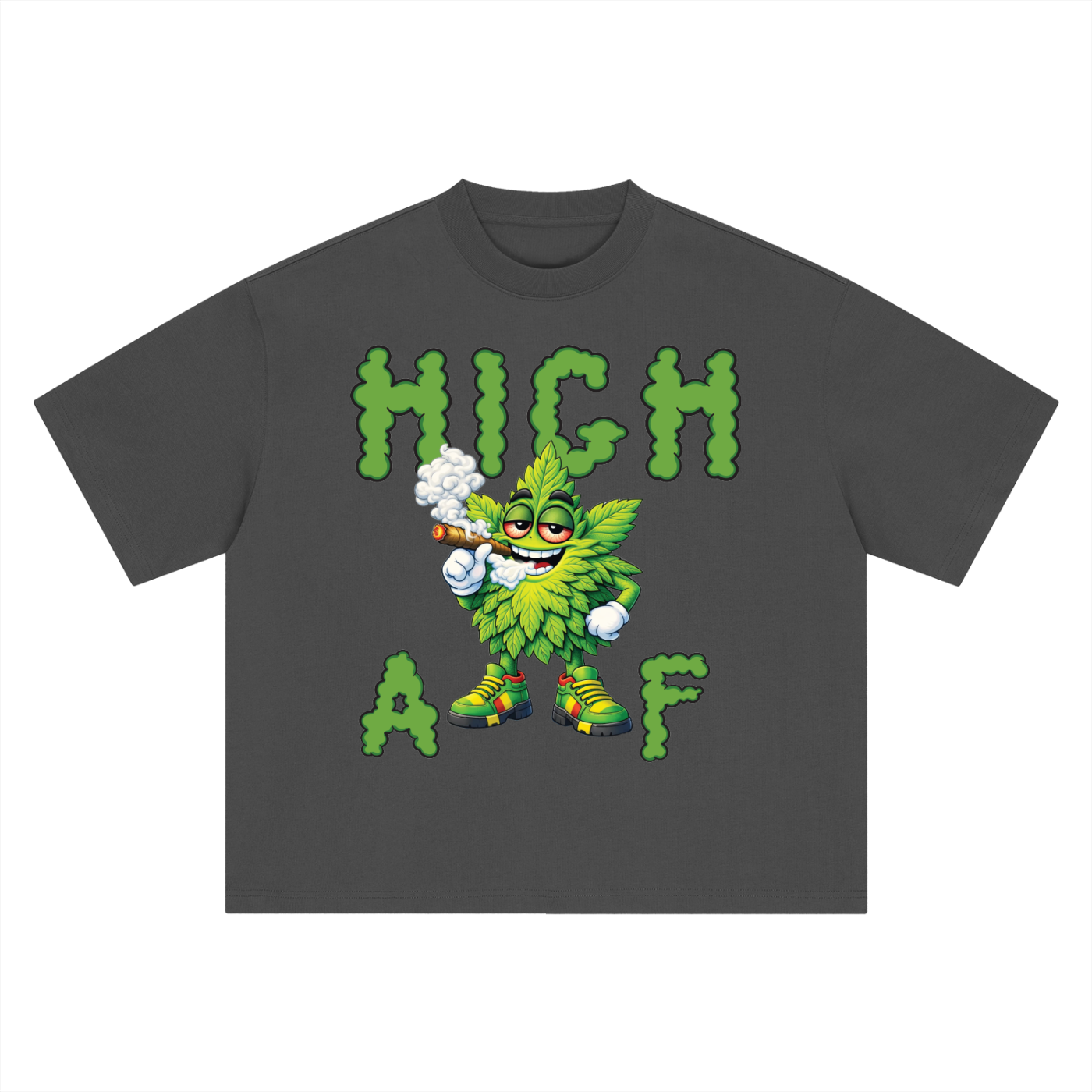 High AF Smoke – Mascot Boxy Oversized T-Shirt (Front Print)