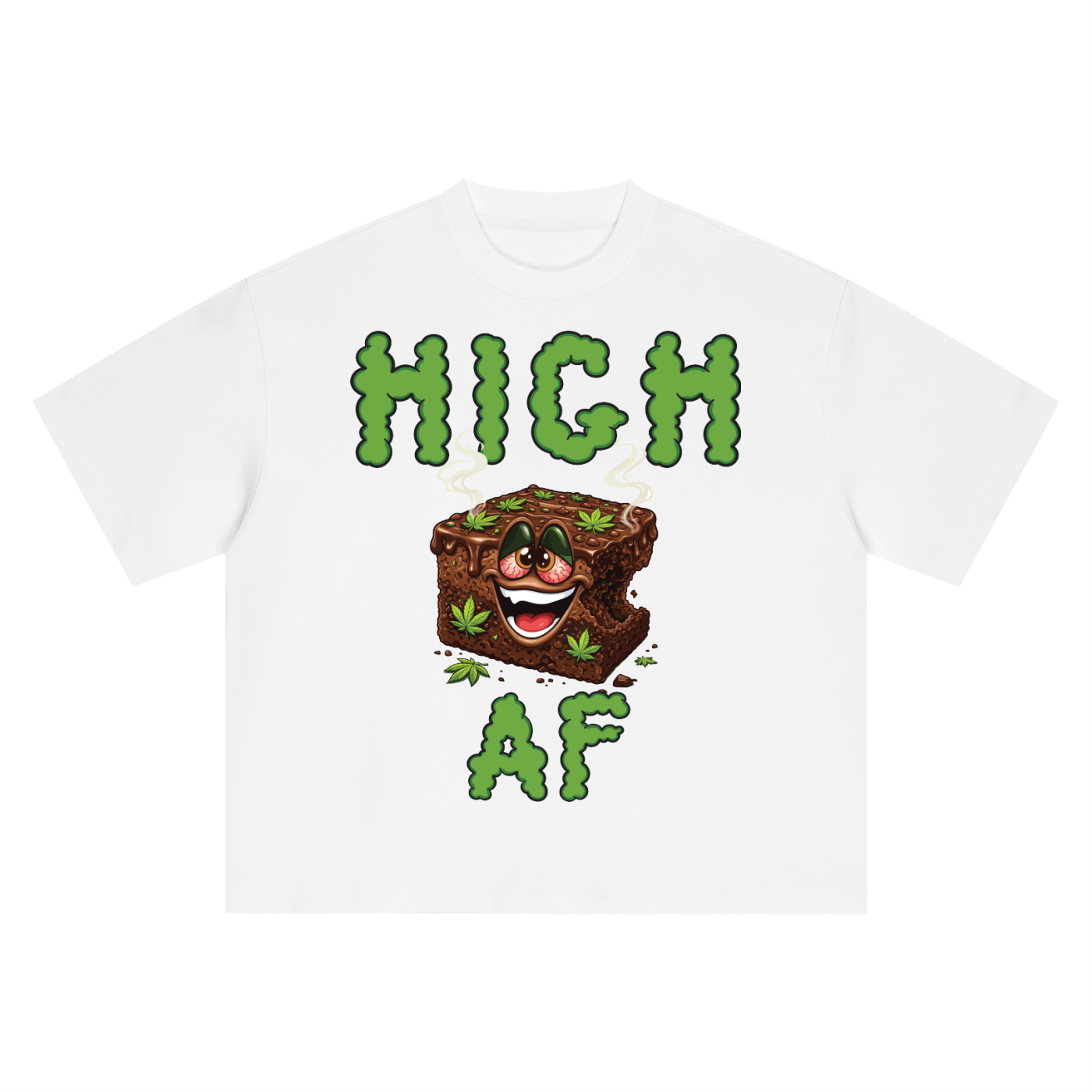 High AF Brownie – Mascot Boxy Oversized T-Shirt (Front Print)