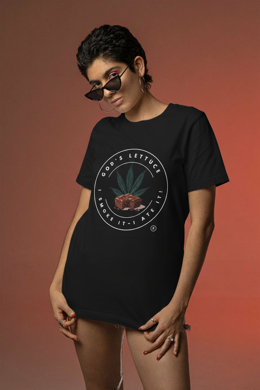 T-Shirt — "God's Lettuce" Cannabis Brownie Graphic Tee