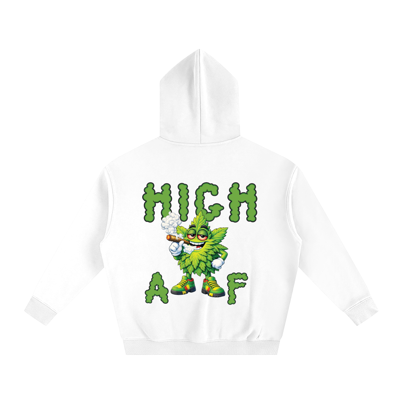 High AF Smoke – Mascot Oversized Fleeced Hoodie (Rear Print)