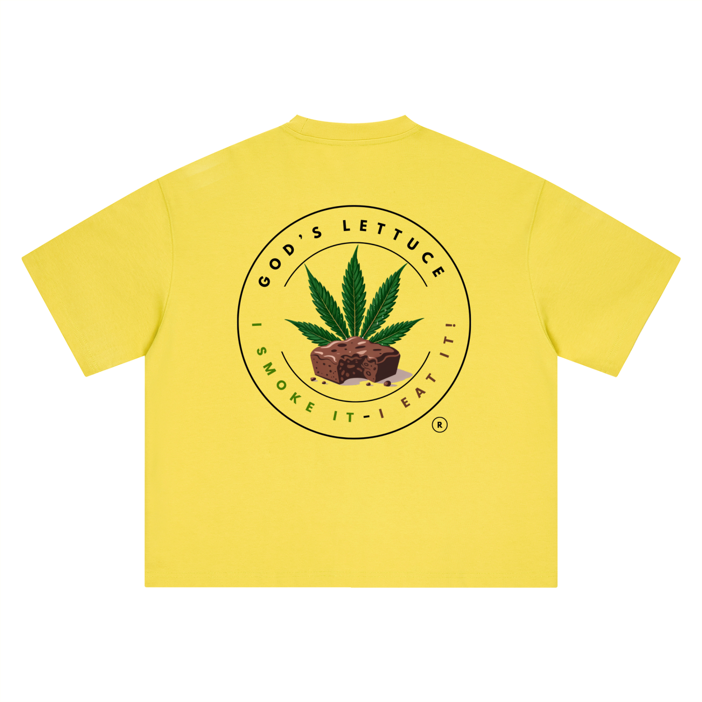 God’s Lettuce Signature Logo – Colored Logo Boxy Oversized T-Shirt (Back Print)