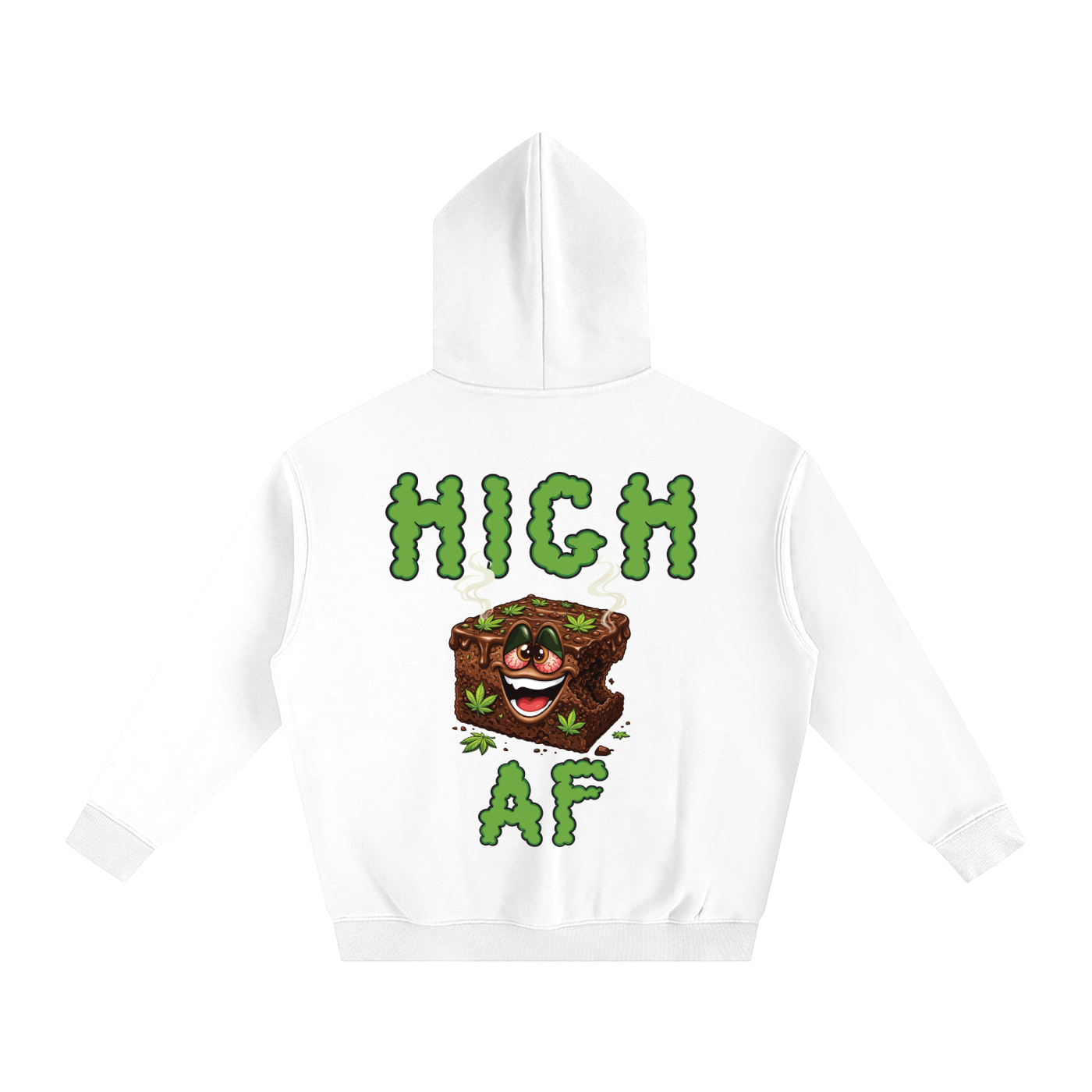 High AF Brownie – Oversized Fleeced Hoodie (Rear Print)