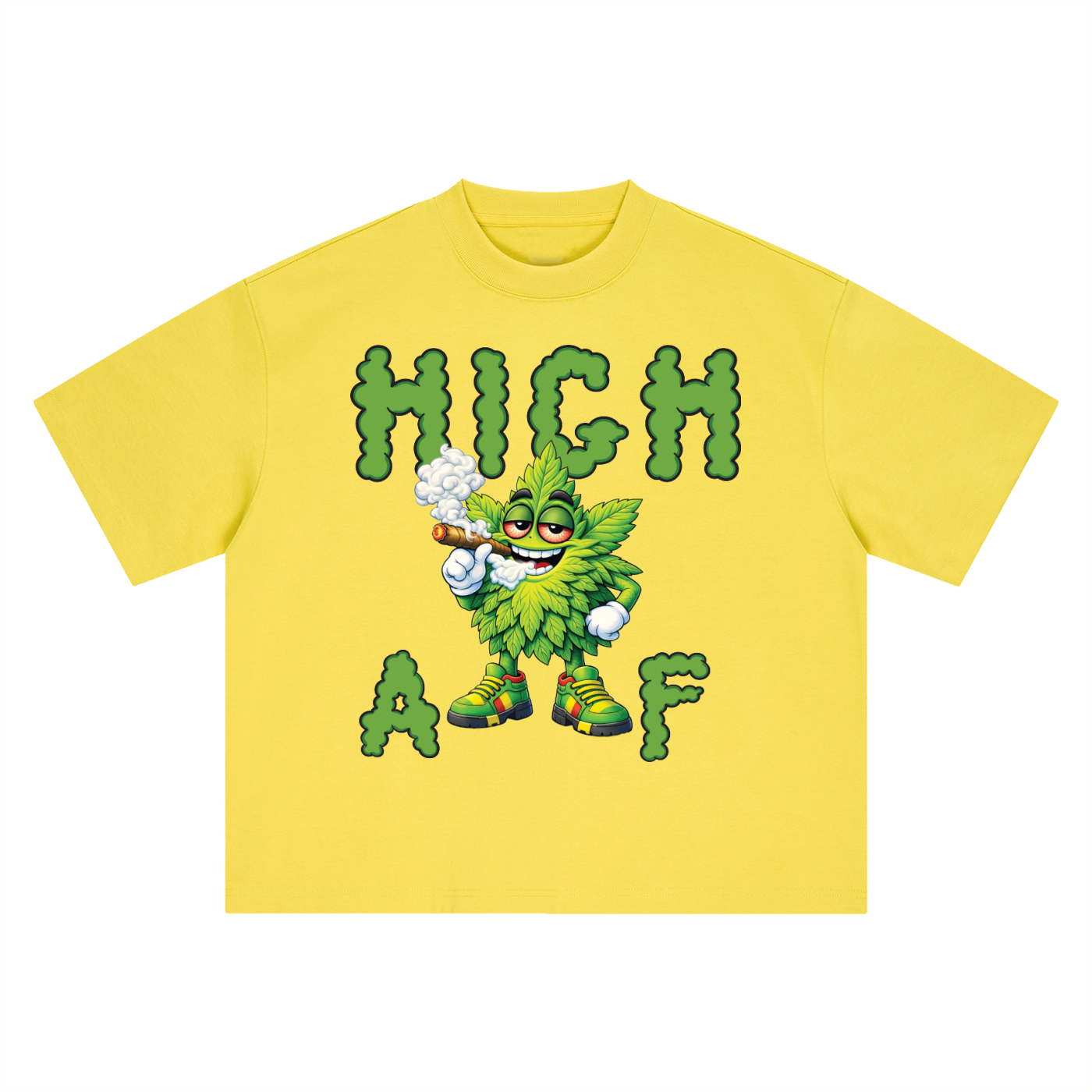 High AF Smoke – Mascot Boxy Oversized T-Shirt (Front Print)