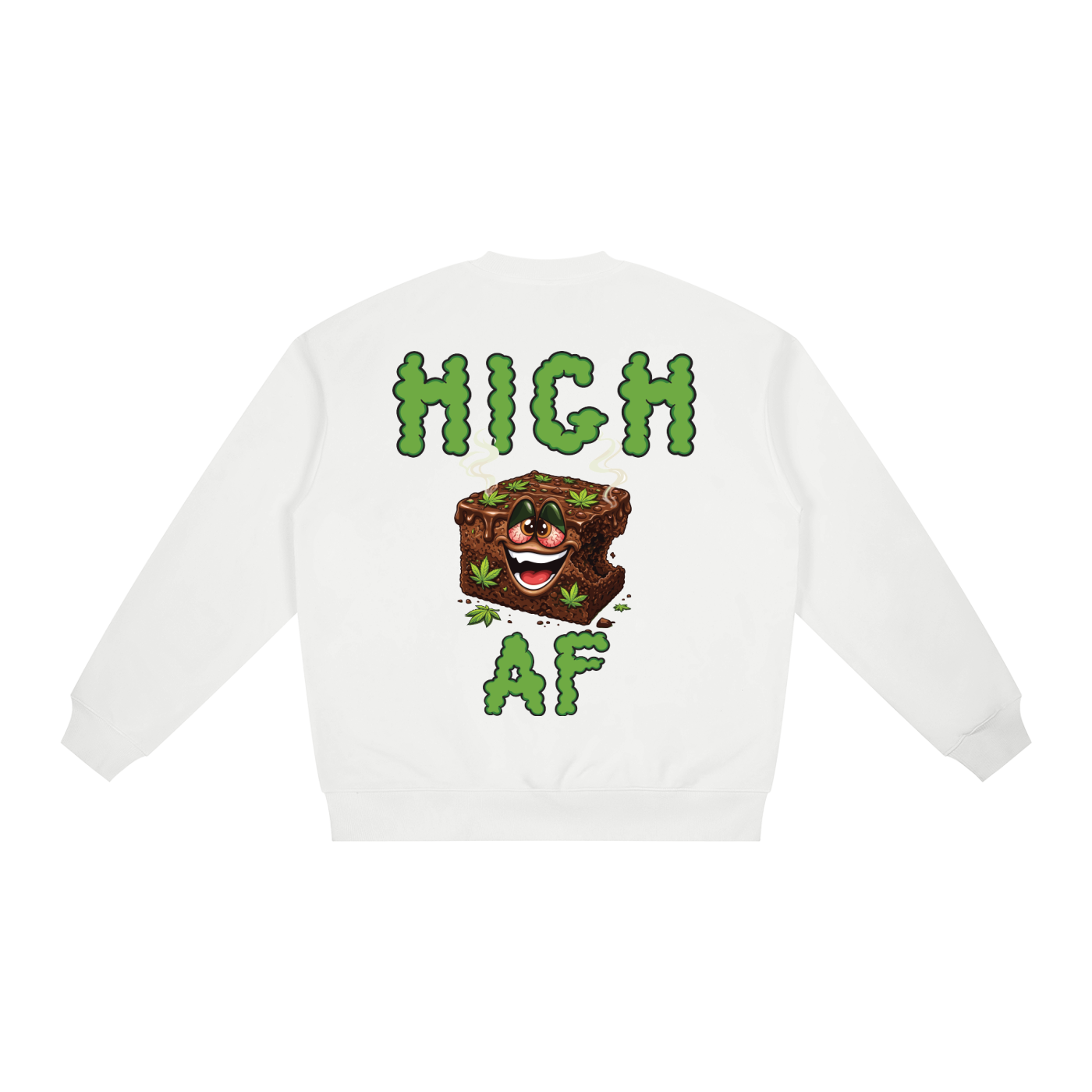 High AF Brownie – Mascot Oversized Drop Shoulder Crewneck Sweatshirt (Rear Print)