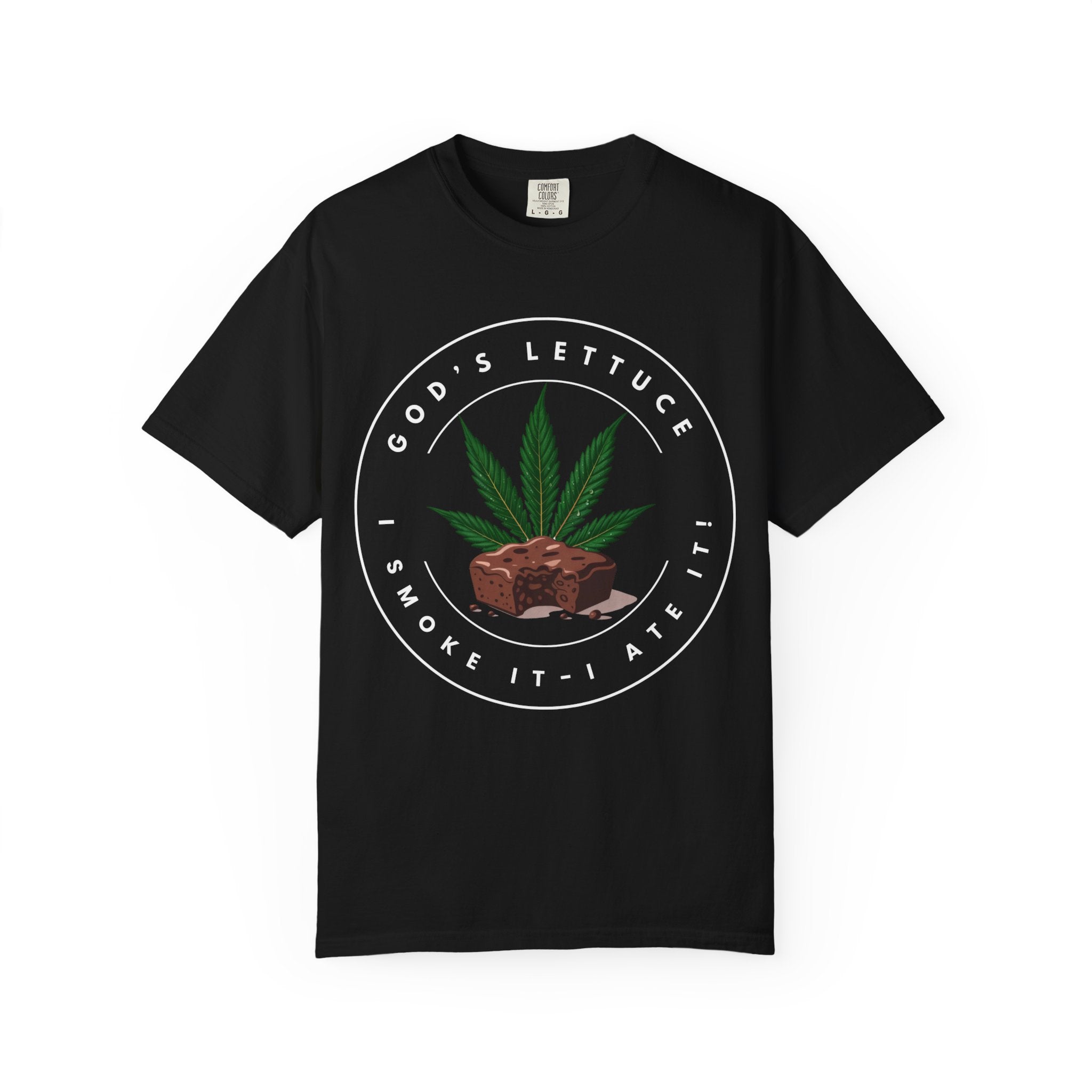 T-Shirt — "God's Lettuce" Cannabis Brownie Graphic Tee