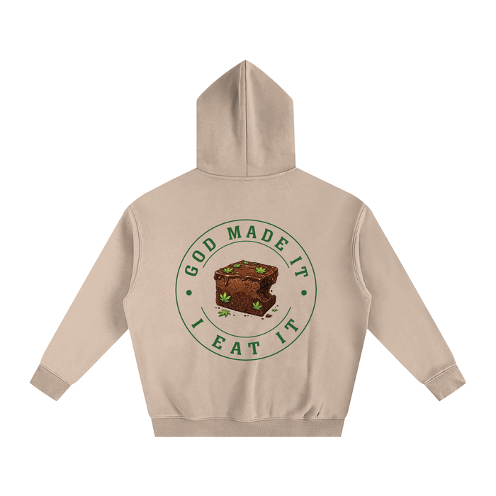 God Made It, I Eat It – Oversized Fleeced Hoodie (Rear Print)
