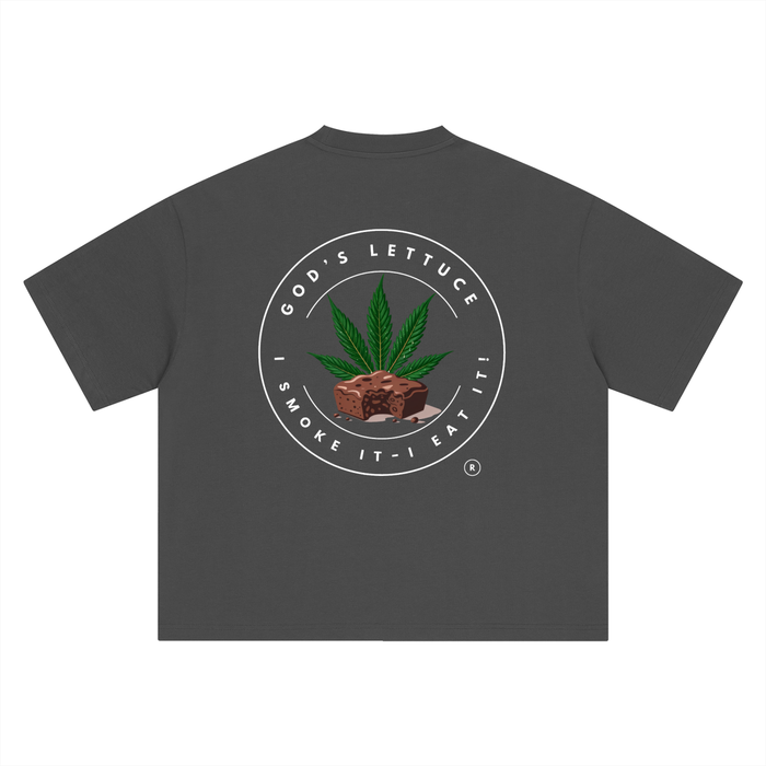 God’s Lettuce Signature Logo – White Logo Boxy Oversized T-Shirt (Back Print)