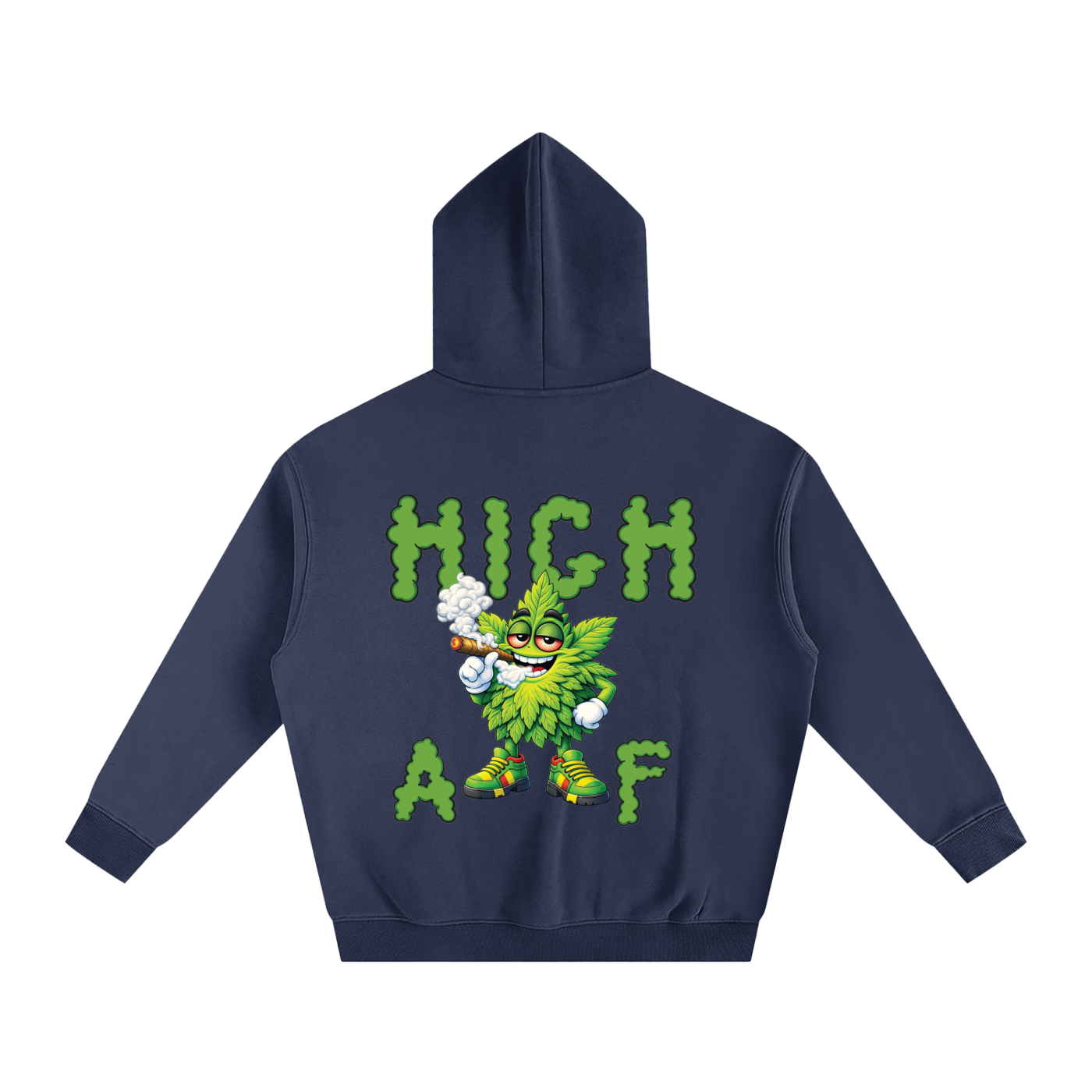 High AF Smoke – Mascot Oversized Fleeced Hoodie (Rear Print)