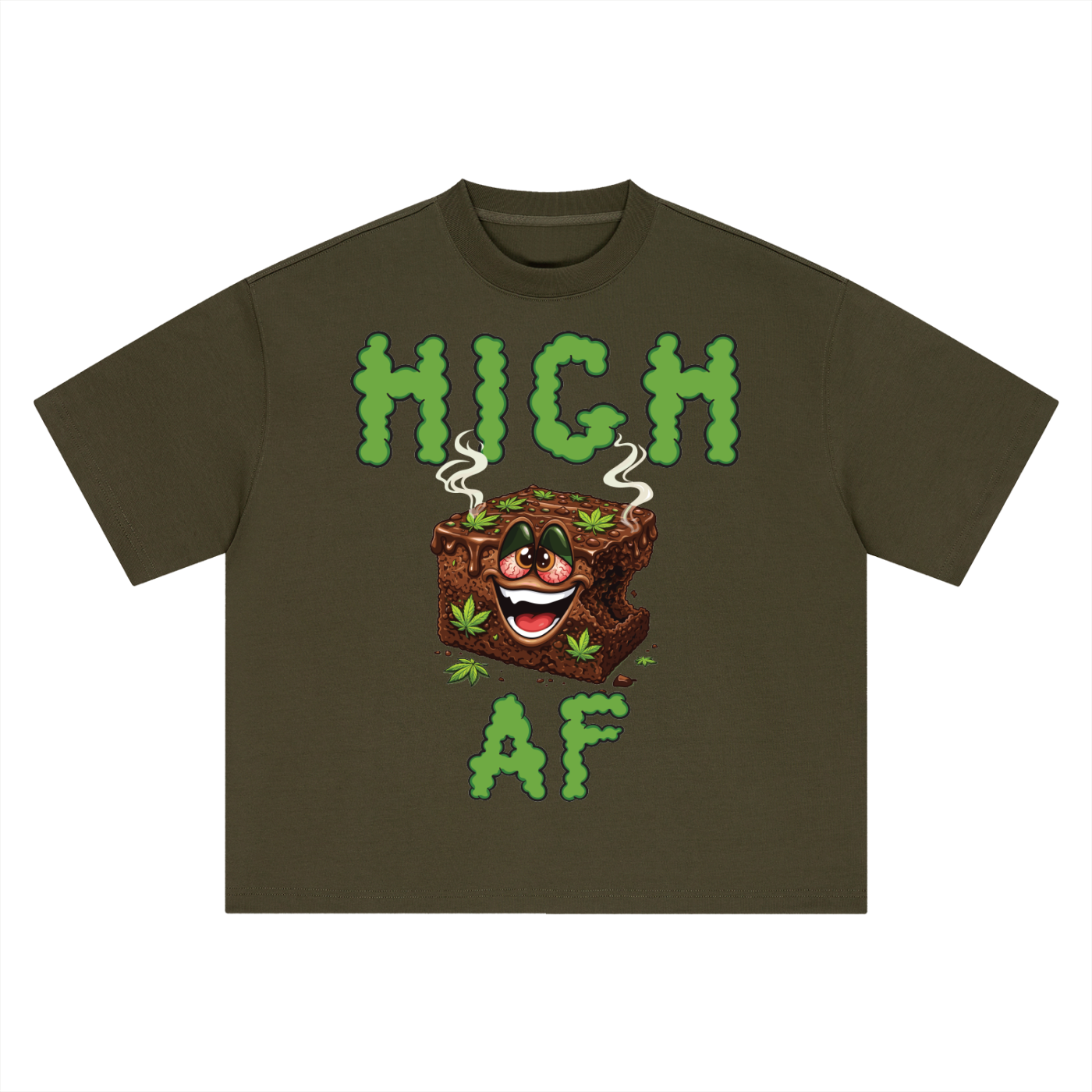 High AF Brownie – Mascot Boxy Oversized T-Shirt (Front Print)
