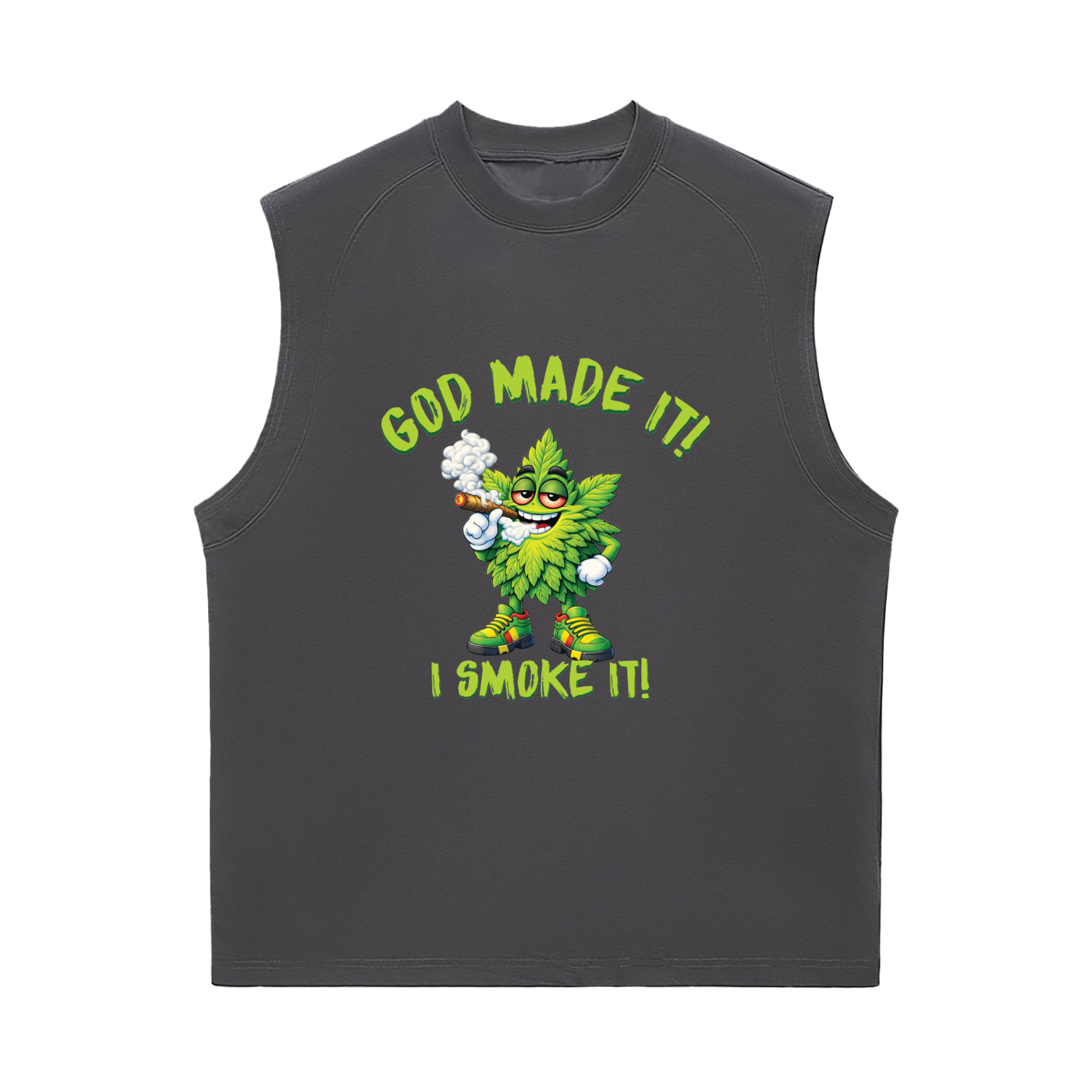God Made It, I Smoke It – Sorona Quick-Dry Cooling Tank Top
