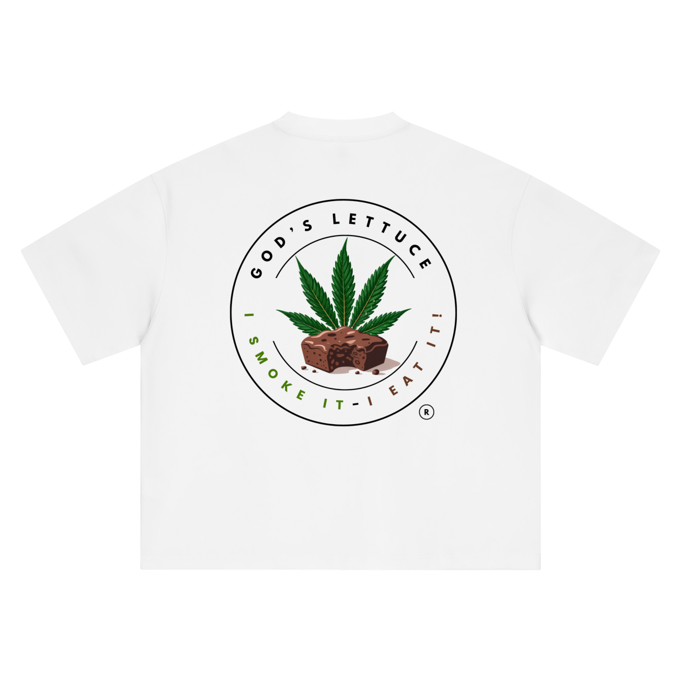 God’s Lettuce Signature Logo – Colored Logo Boxy Oversized T-Shirt (Back Print)