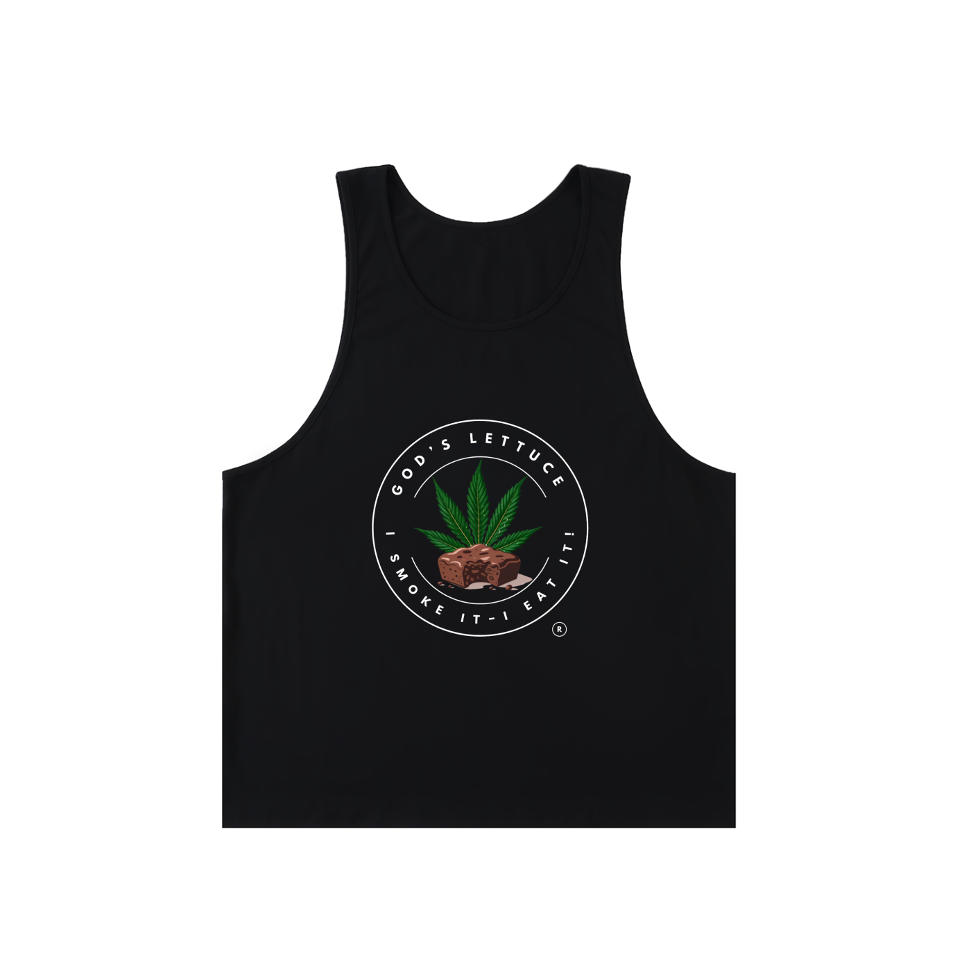 God’s Lettuce Signature Logo – Black Loose Tank Top (Front Print)