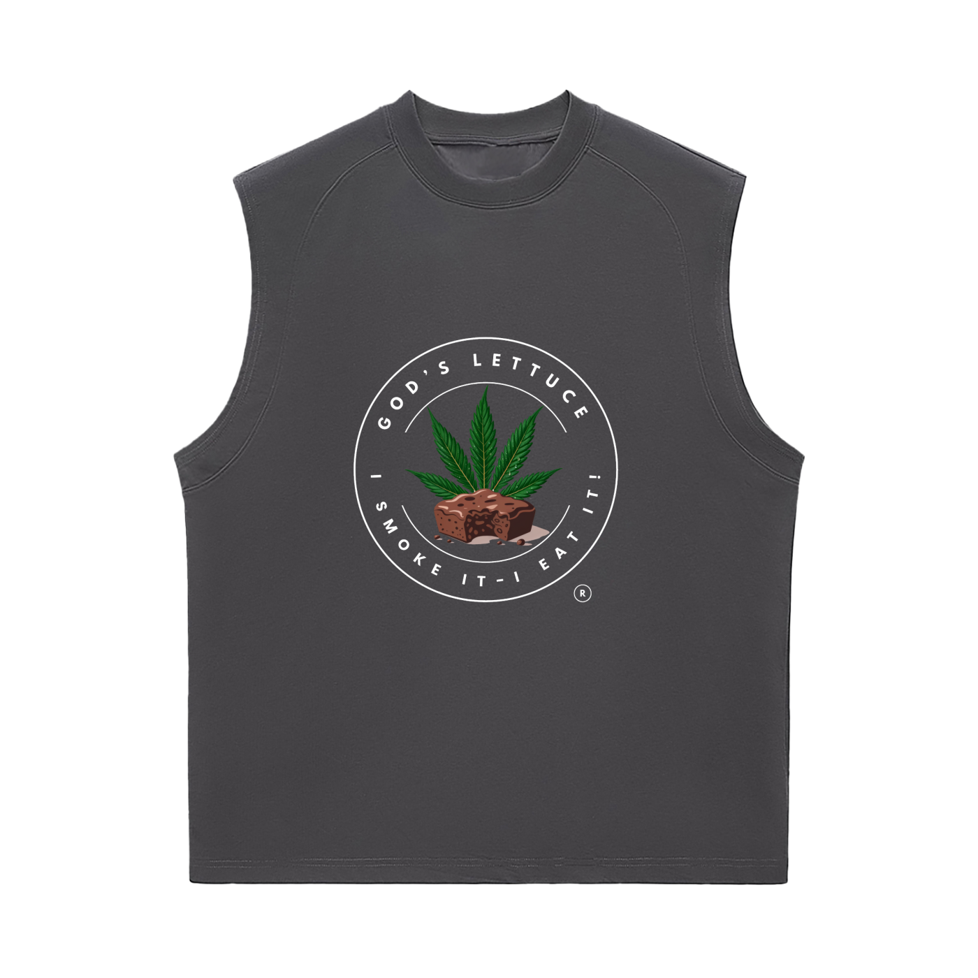 God’s Lettuce Signature Logo – Black Sorona Cooling Performance Tank (Front Print)
