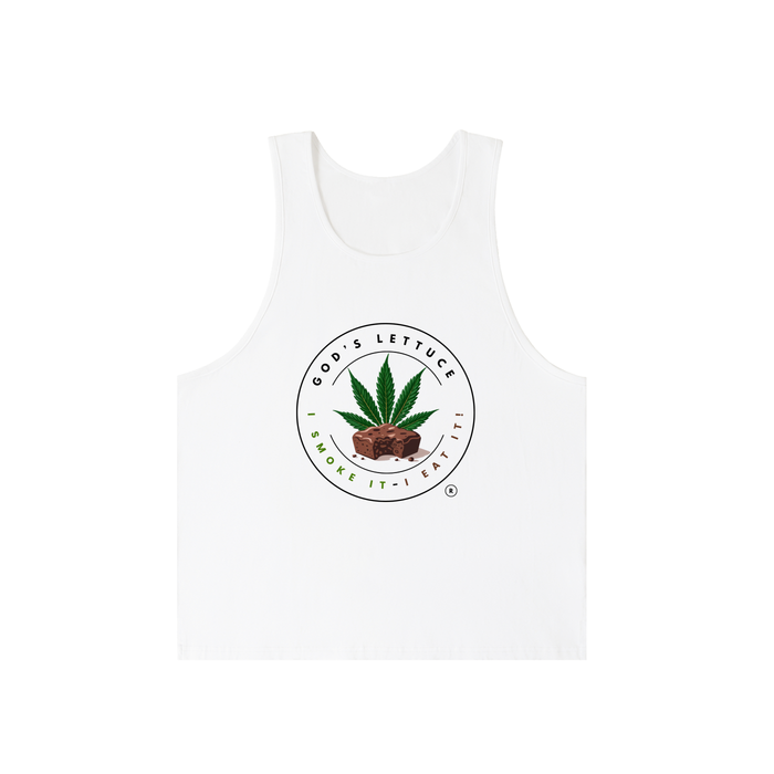 God’s Lettuce Signature Logo – White Loose Tank Top (Front Print)
