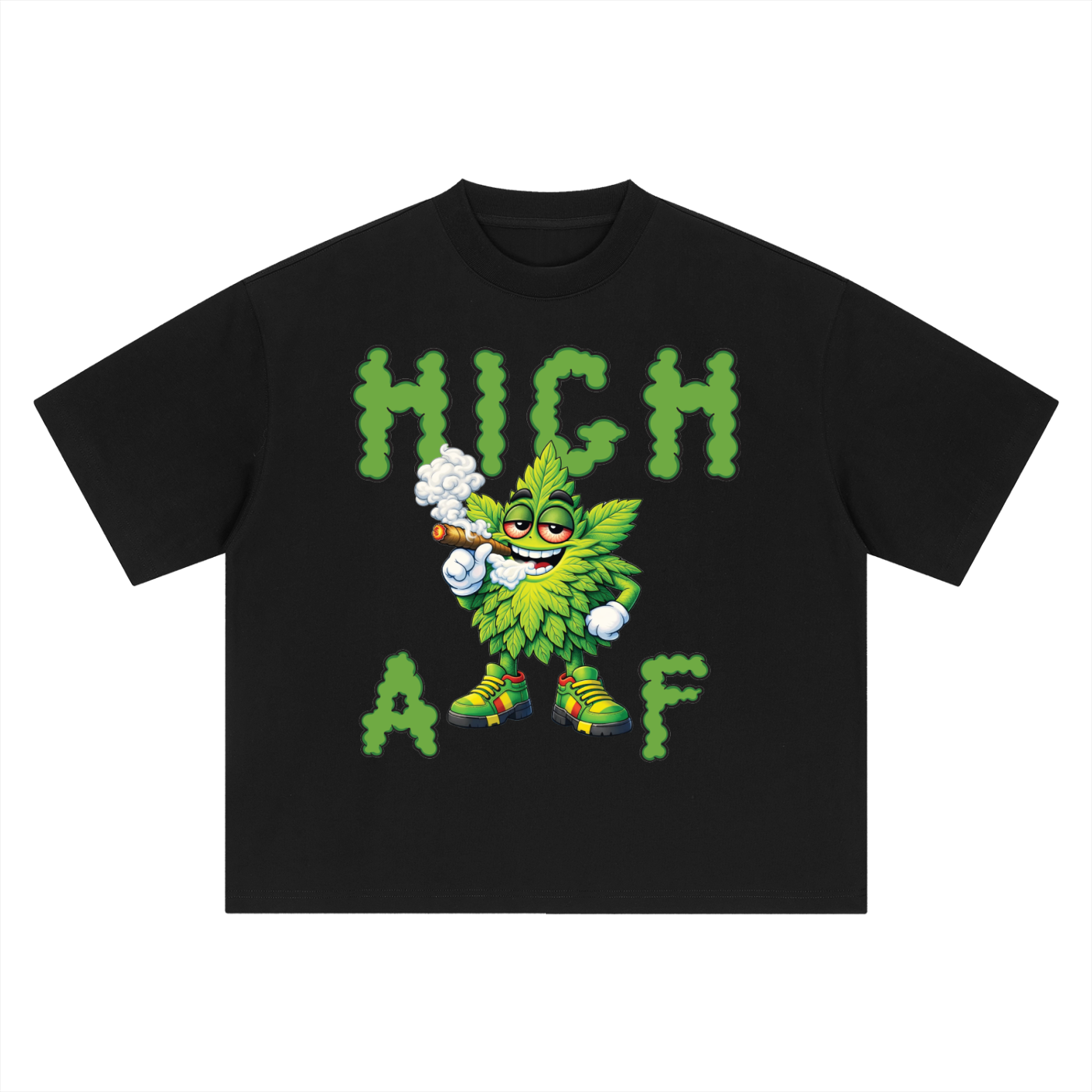 High AF Smoke – Mascot Boxy Oversized T-Shirt (Front Print)