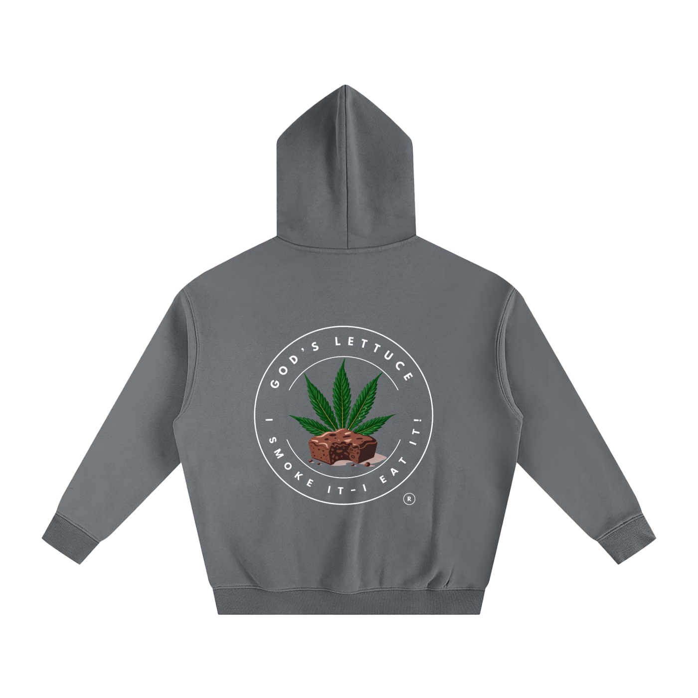 God’s Lettuce Signature Logo – Dark Colored Oversized Fleeced Hoodies  (Rear Print)