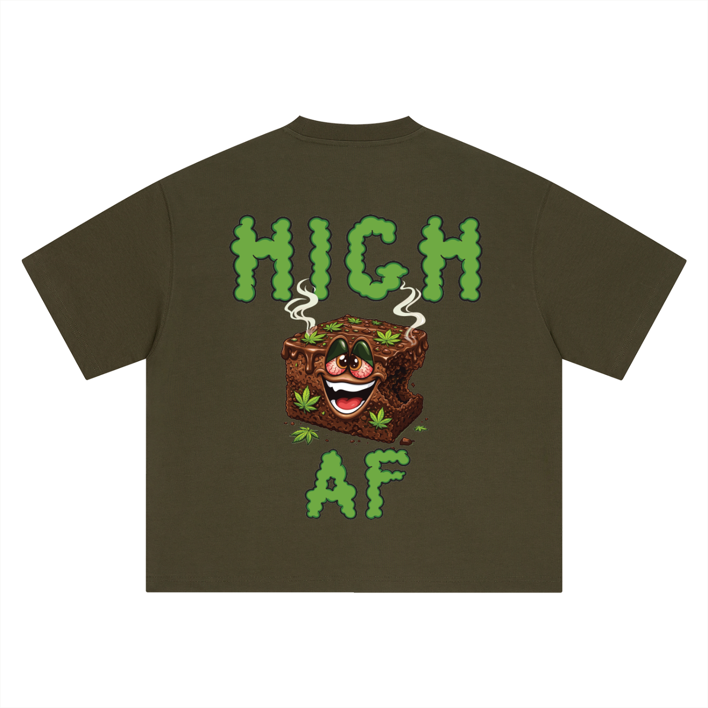 High AF Brownie – Mascot Boxy Oversized T-Shirt (Rear Print)